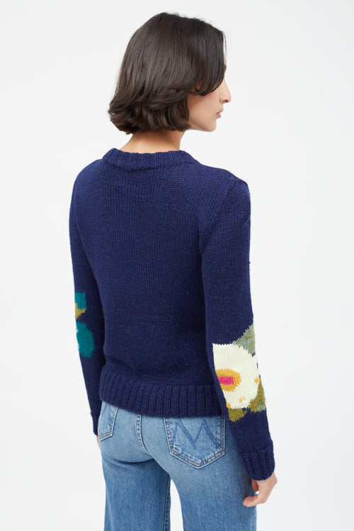 Smythe X Augden Navy & Multi Floral Sweater