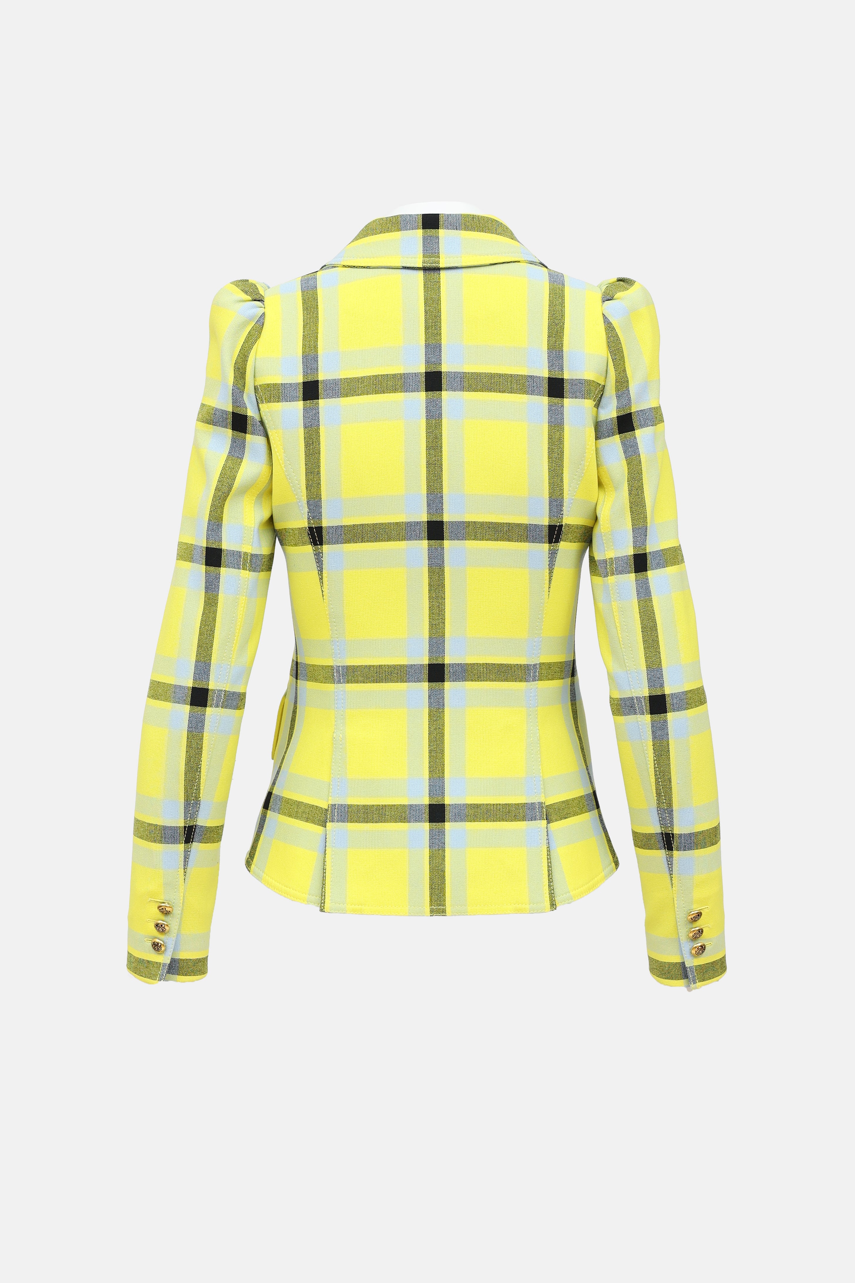 Smythe Plaid Single Button Blazer
