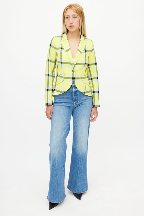 Smythe Check One Button Blazer