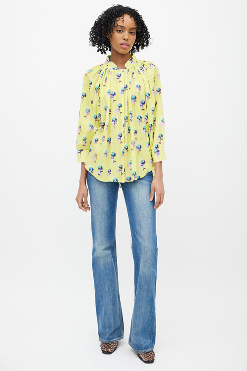 Smythe Yellow & Multicolour Floral Top