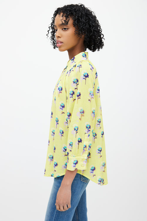 Smythe Yellow & Multicolour Floral Top