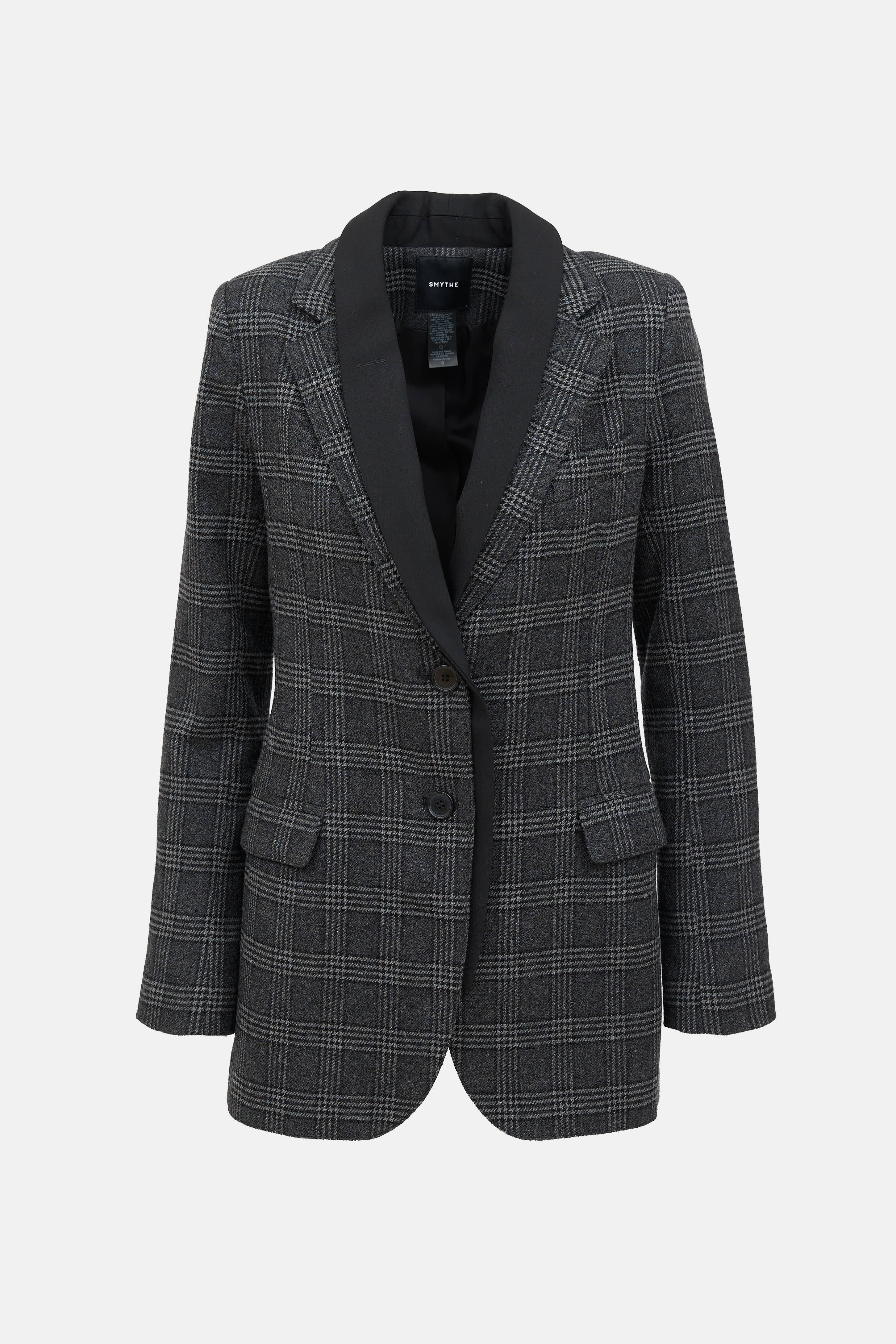 Smythe Double Collar Check Blazer