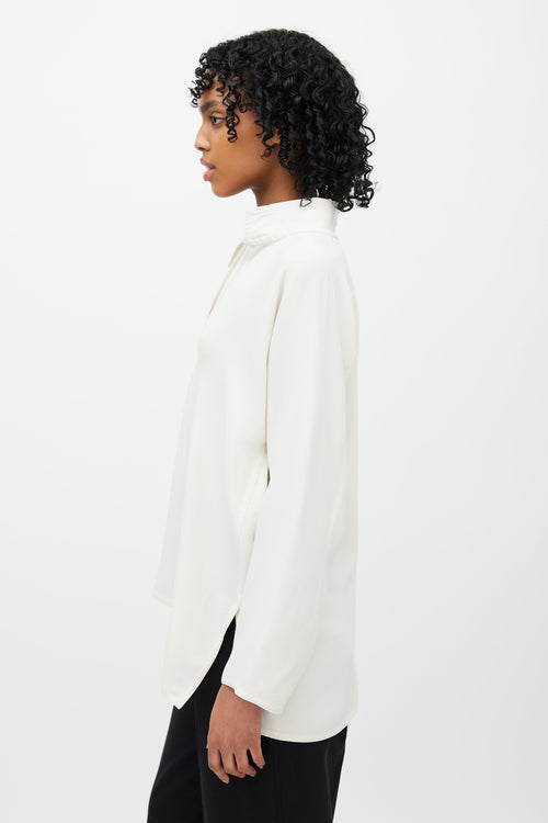 Sofie D'Hoore Cream Silk V-Neck Blouse
