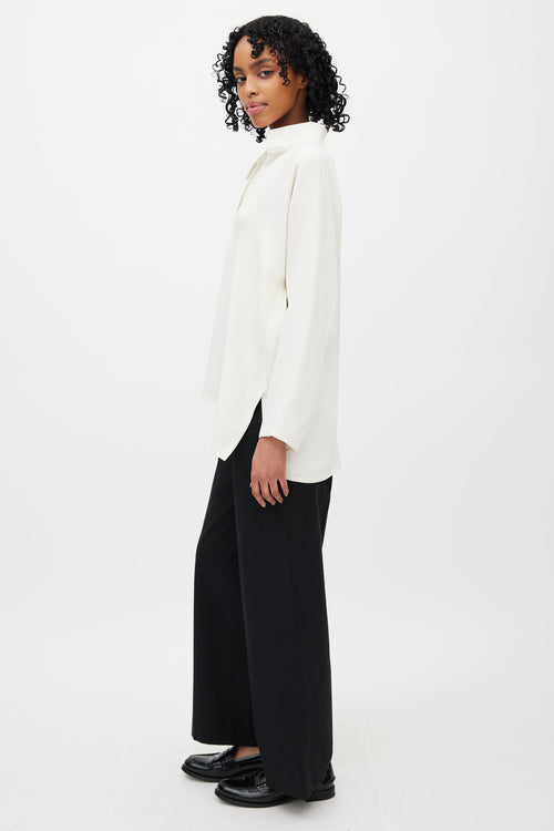Sofie D'Hoore Cream Silk V-Neck Blouse