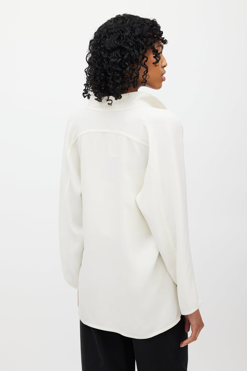 Sofie D'Hoore Cream Silk V-Neck Blouse