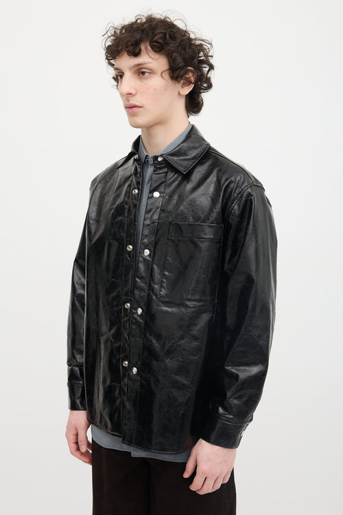 Song For The Mute Faux Patent Leather Shirt