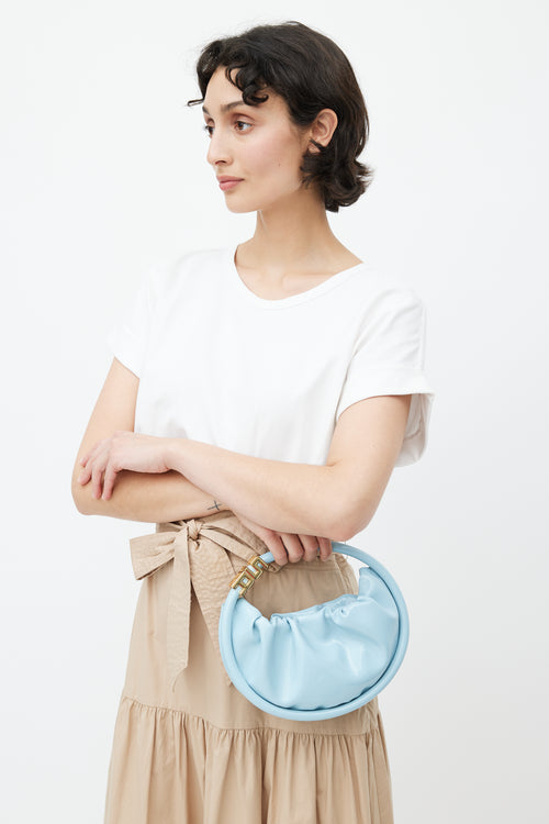 Sonia Rykiel Blue & Gold Vinyl Domino Bag