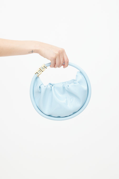 Sonia Rykiel Blue & Gold Vinyl Domino Bag
