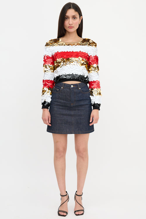 Sonia Rykiel Cropped Sequin Sweater