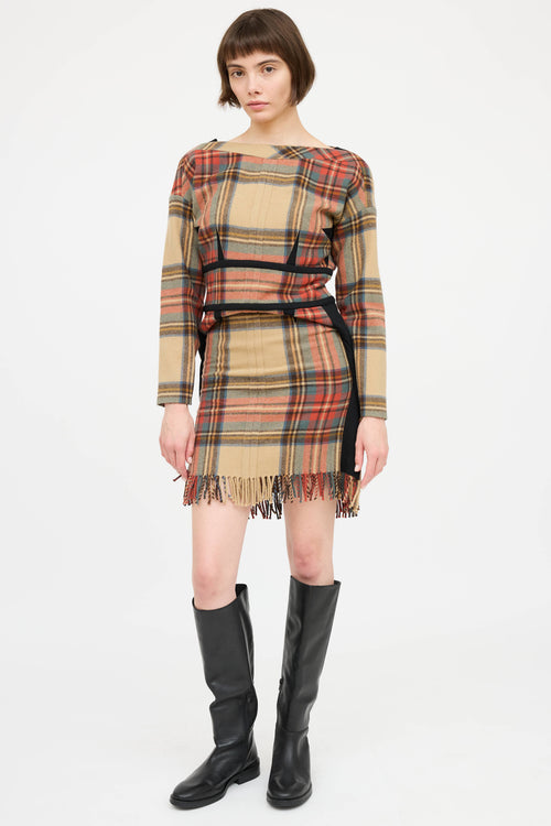 Sonia RykielWool Plaid Fringe Dress