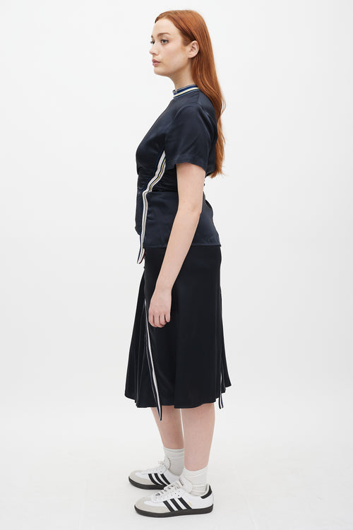 Sportmax Navy & Multicolour Logo Elastic Asymmetrical Set