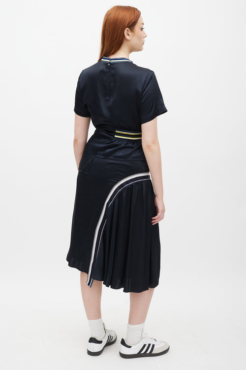 Sportmax Navy & Multicolour Logo Elastic Asymmetrical Set