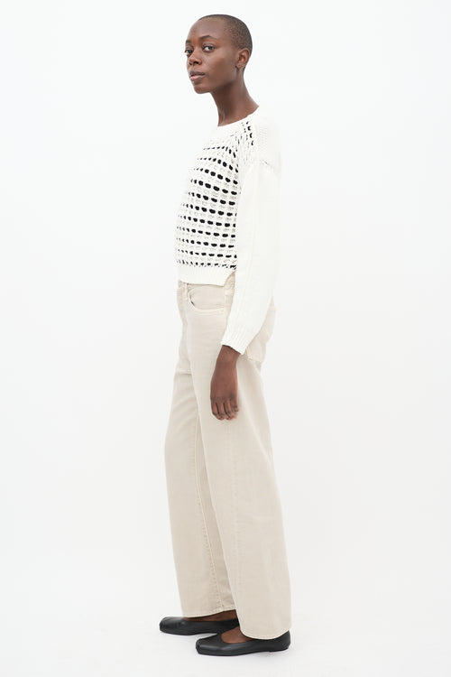 Sportmax White & Black Cage Knit Sweater