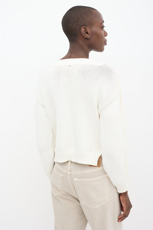 Sportmax White & Black Cage Knit Sweater