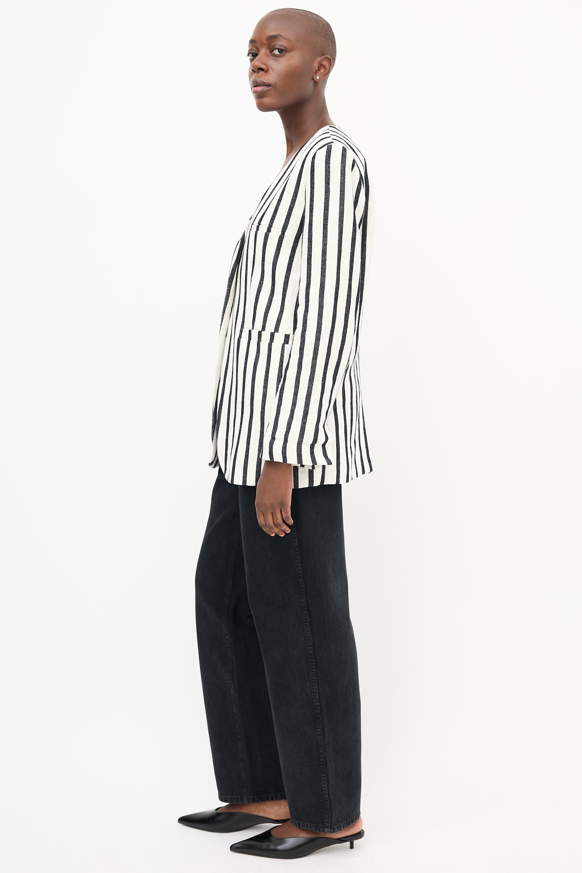 St. Agni Linen Striped Blazer