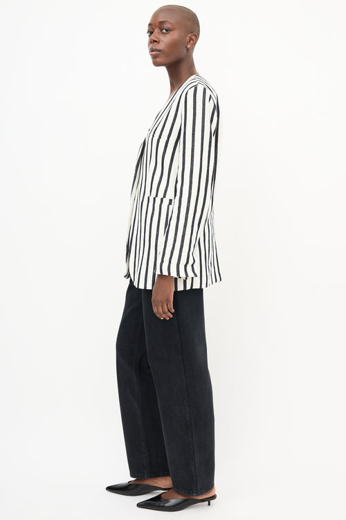St. Agni Linen Striped Blazer