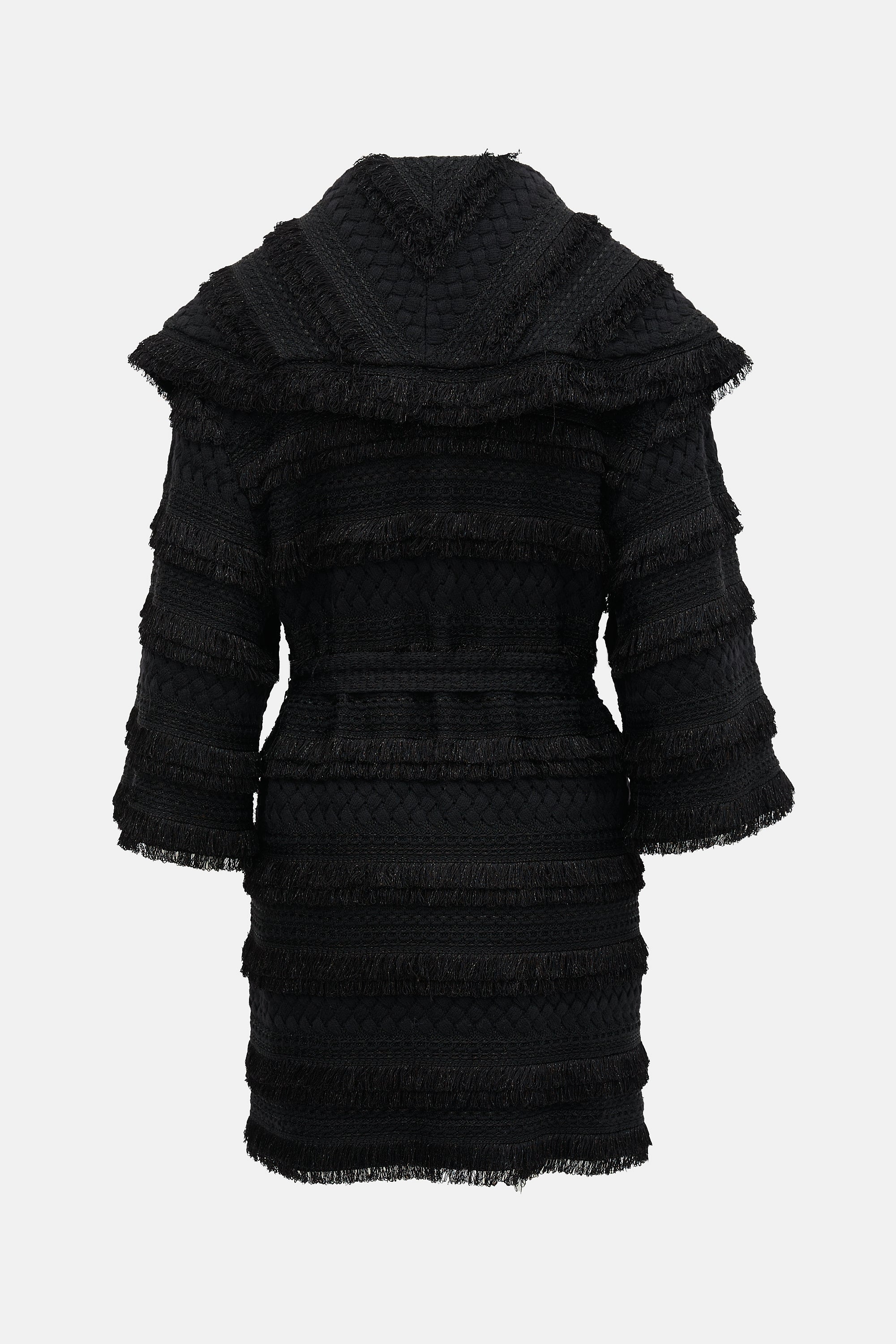 St. John Knit Jacquard Fringe Jacket