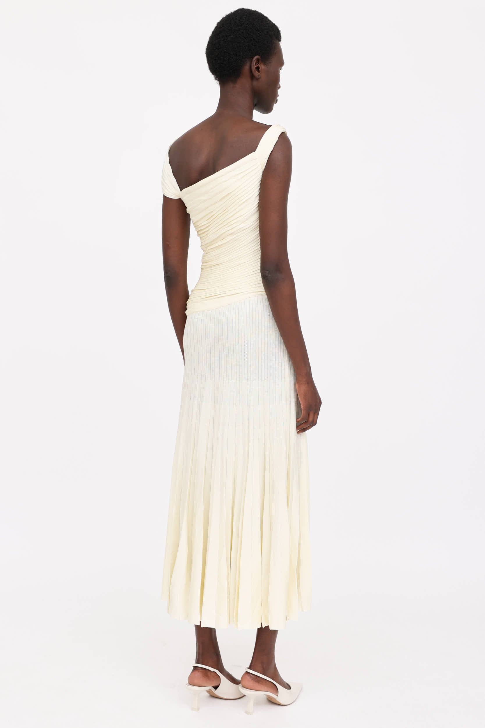 St. John Pleated One Shoulder Dress