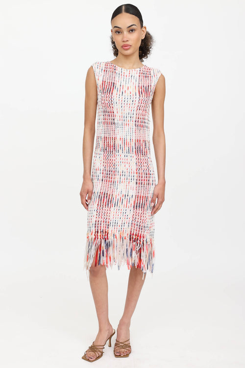 St. John Woven Fringe Midi Dress