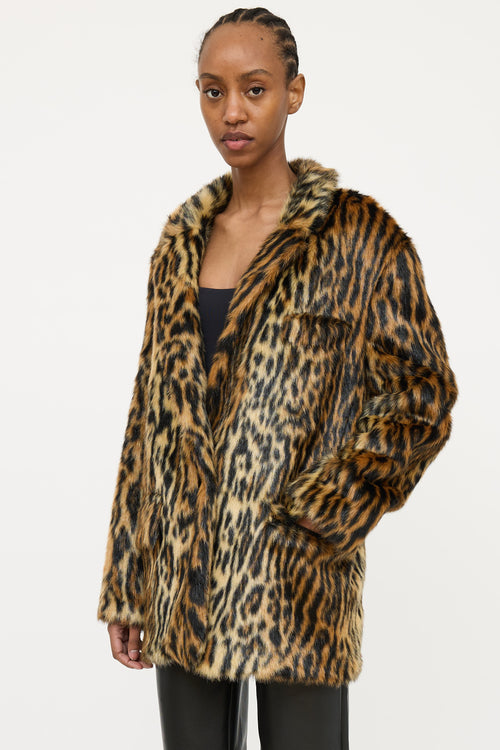 Stand Studio Faux Fur Printed Coat