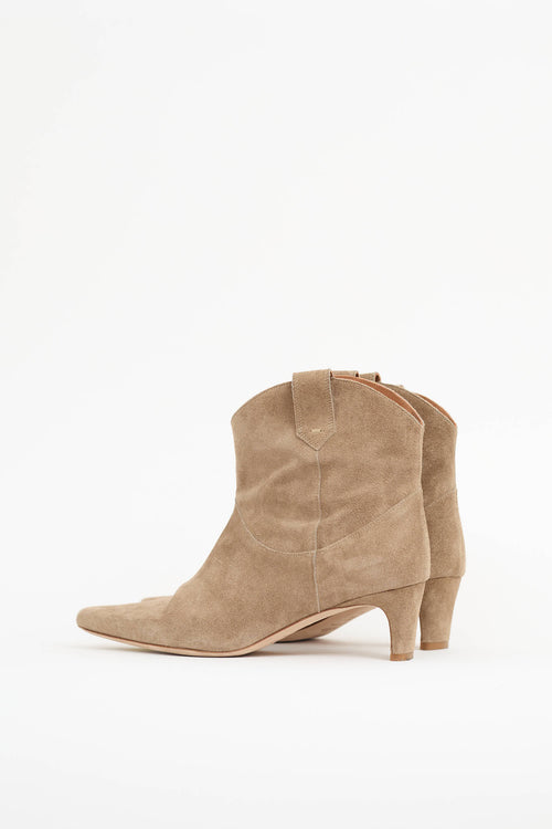Staud Suede Wally Western Ankle Boot