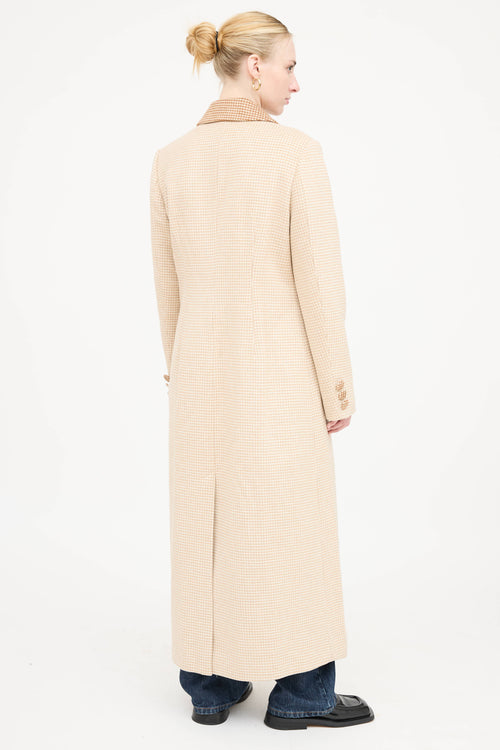 Staud Long Houndstooth Coat