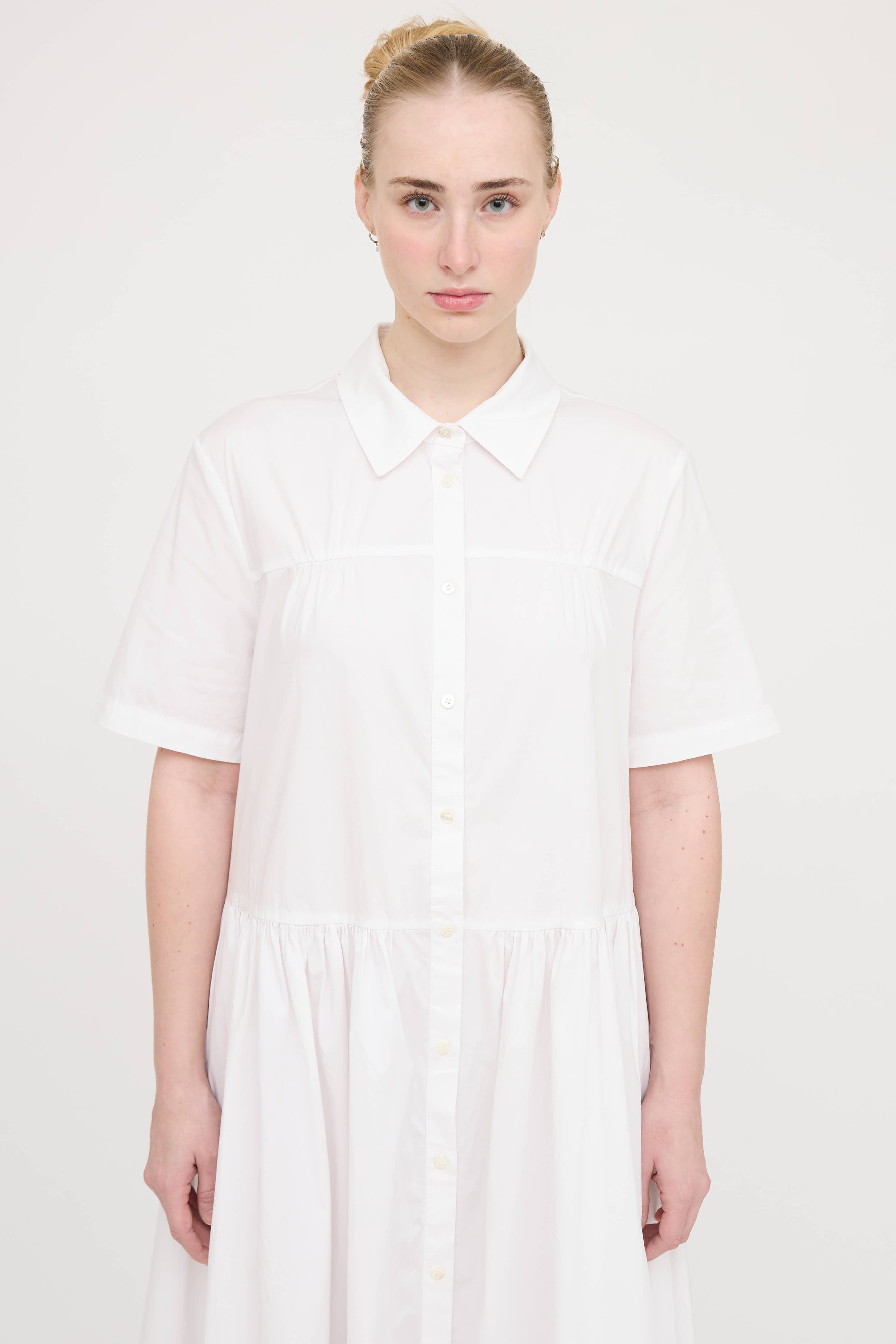 Staud Pleated Button Up Dress