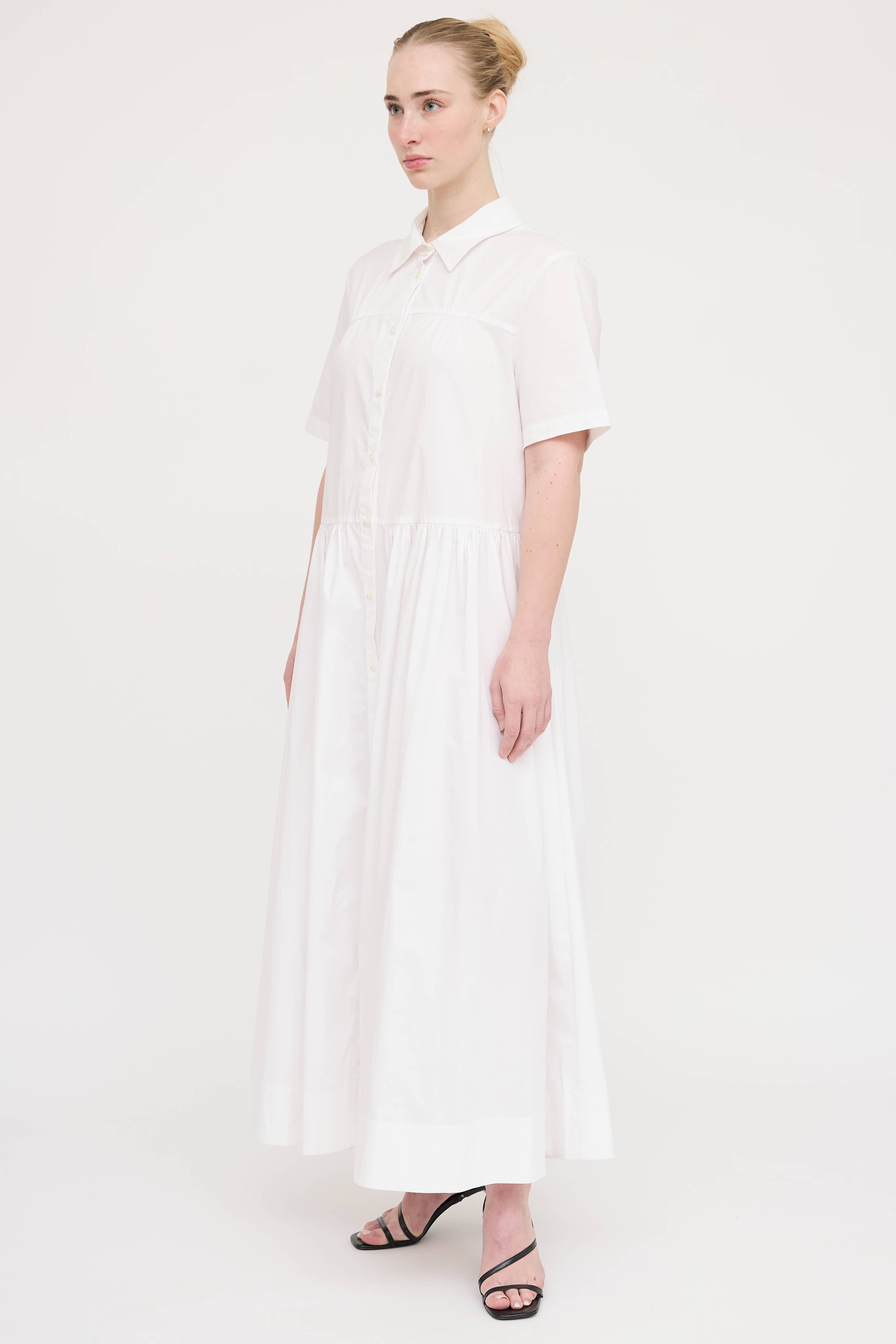 Staud Pleated Button Up Dress
