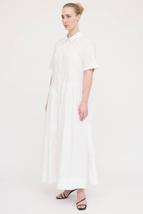Staud Pleated Button Up Dress