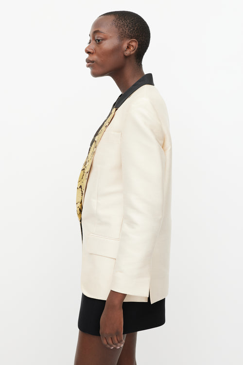 Stella McCartney Beige & Multi Patterned Lapel Blazer