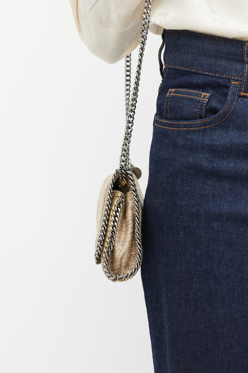 Stella McCartney Beige & Silver Falabella Woven Bag