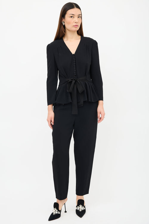 Stella McCartney Belted Peplum Jumpsuit