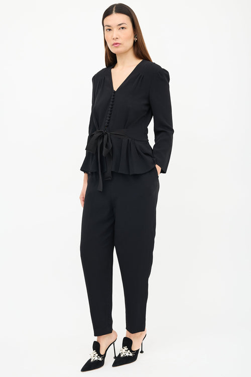 Stella McCartney Belted Peplum Jumpsuit