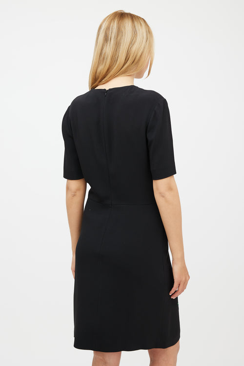 Stella McCartney Black & Multicolour Floral Embroidered Dress