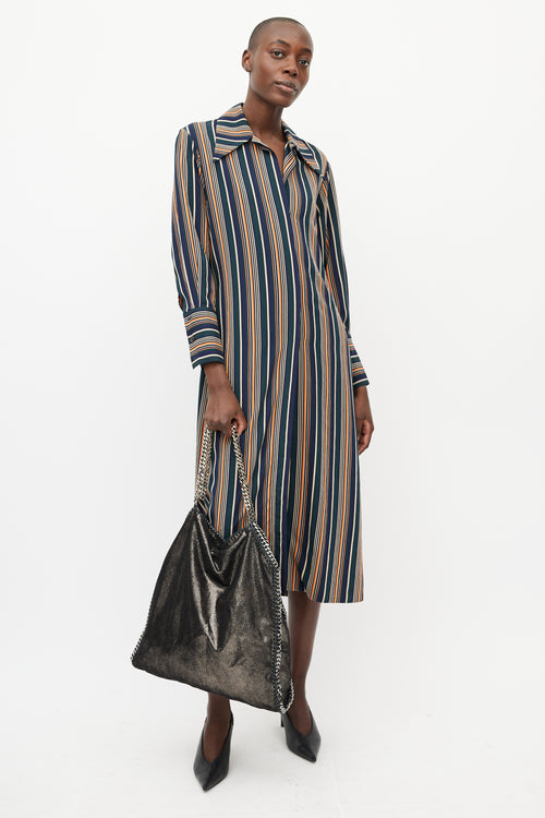 Stella McCartney Black & Silver Falabella Metallic Bag