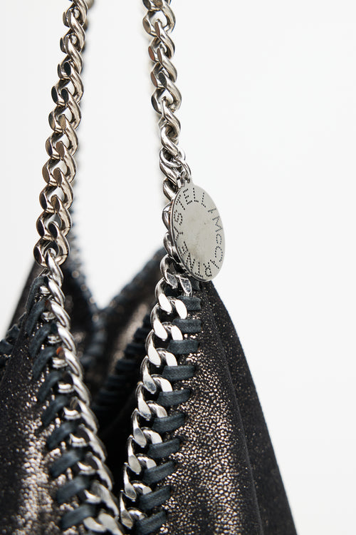Stella McCartney Black & Silver Falabella Metallic Bag