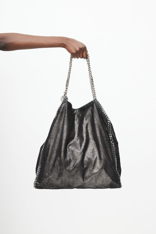 Stella McCartney Black & Silver Falabella Metallic Bag