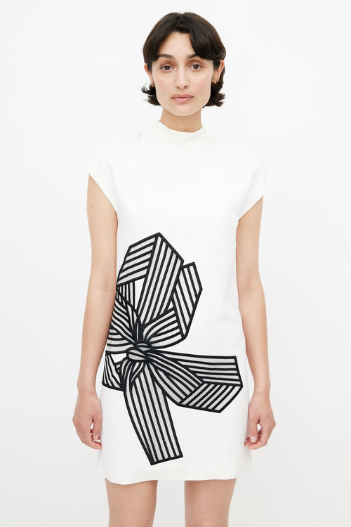 Stella McCartney Black & White Tuille Bow Dress