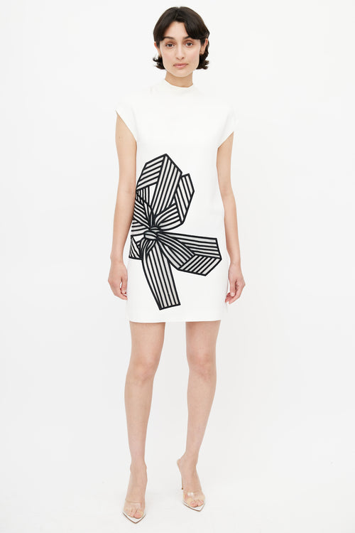 Stella McCartney Black & White Tuille Bow Dress