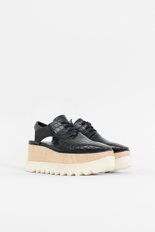 Stella McCartney Embossed Faux Leather Elyse Derby
