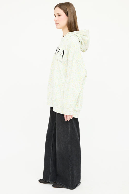 Stella McCartney Floral Flocked Logo Hoodie