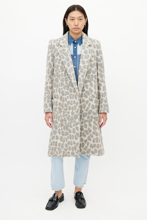 Stella McCartney Grey & Brown Print Coat