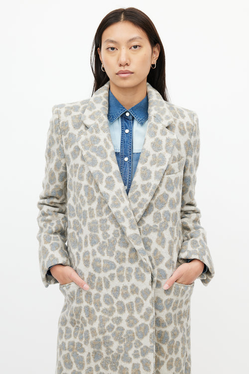 Stella McCartney Grey & Brown Print Coat