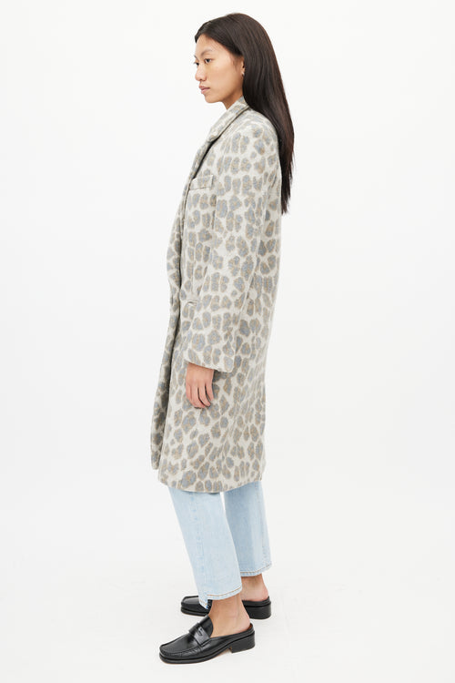 Stella McCartney Grey & Brown Print Coat
