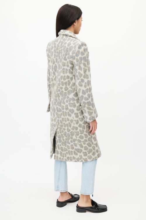 Stella McCartney Grey & Brown Print Coat