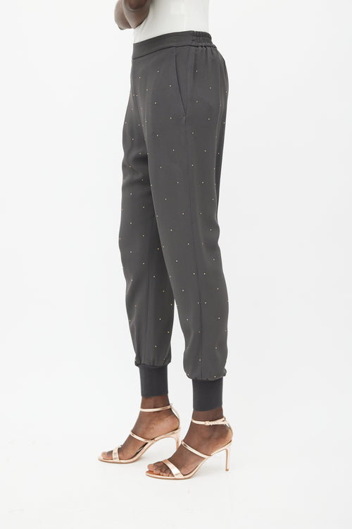 Stella McCartney Grey & Gold Rhinestone Jogger
