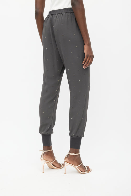 Stella McCartney Grey & Gold Rhinestone Jogger