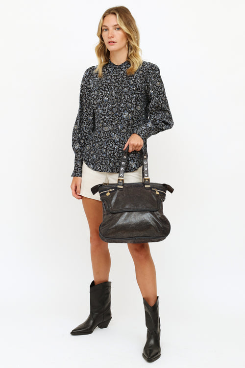 Stella McCartney Navy & Grey Zip Tote Bag