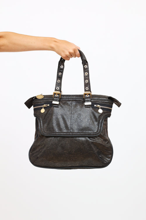 Stella McCartney Navy & Grey Zip Tote Bag