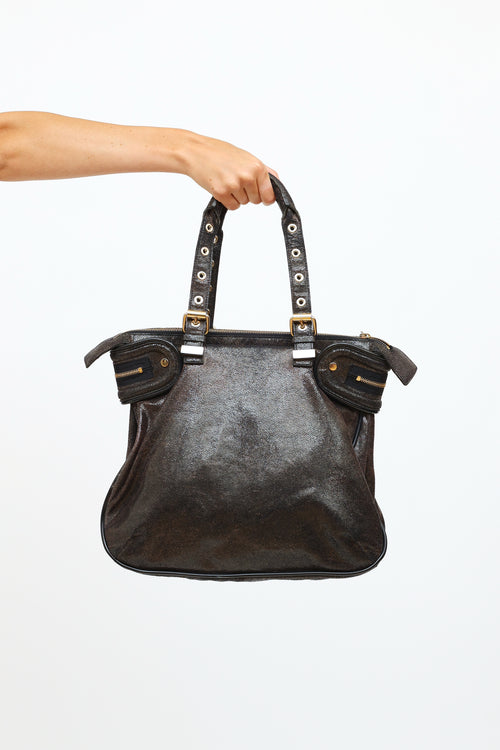 Stella McCartney Navy & Grey Zip Tote Bag